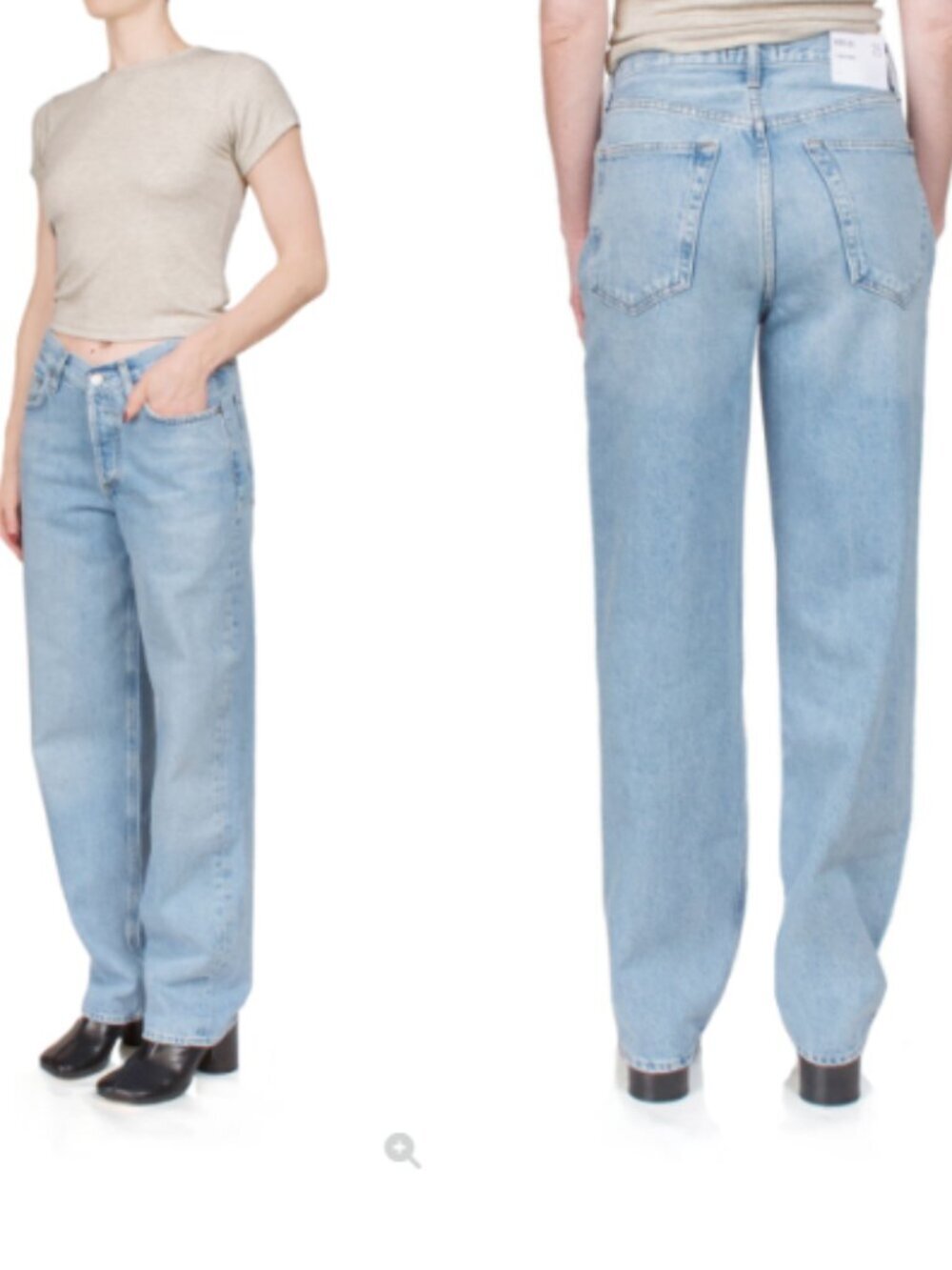 AGOLDE V-Waist Baggy Jeans Light Wash Size 30 Wide Leg Denim - Picture 13 of 13